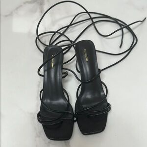 Black Strappy Heels by Pretty Little Thing
